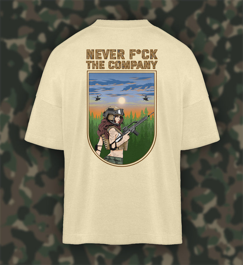 NEVER F*CK THE COMPANY (SAND) - Oversized Shirt