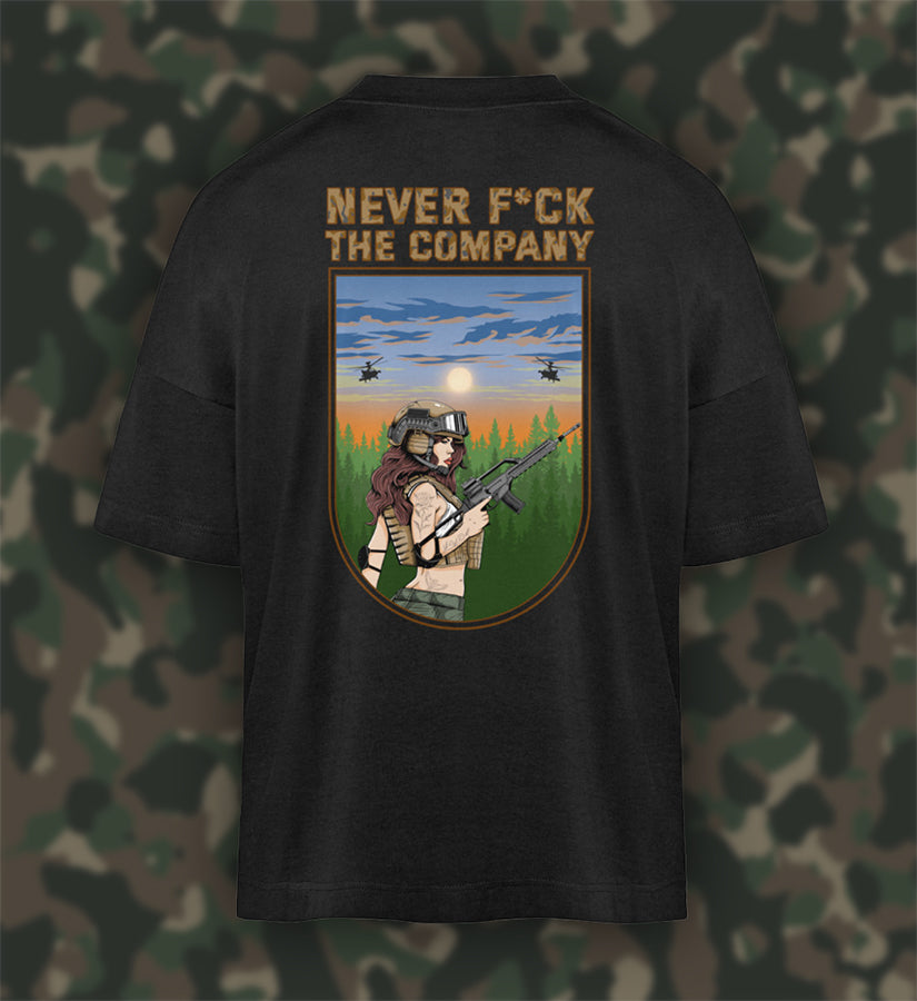 NEVER F*CK THE COMPANY (SAND) - Oversized Shirt