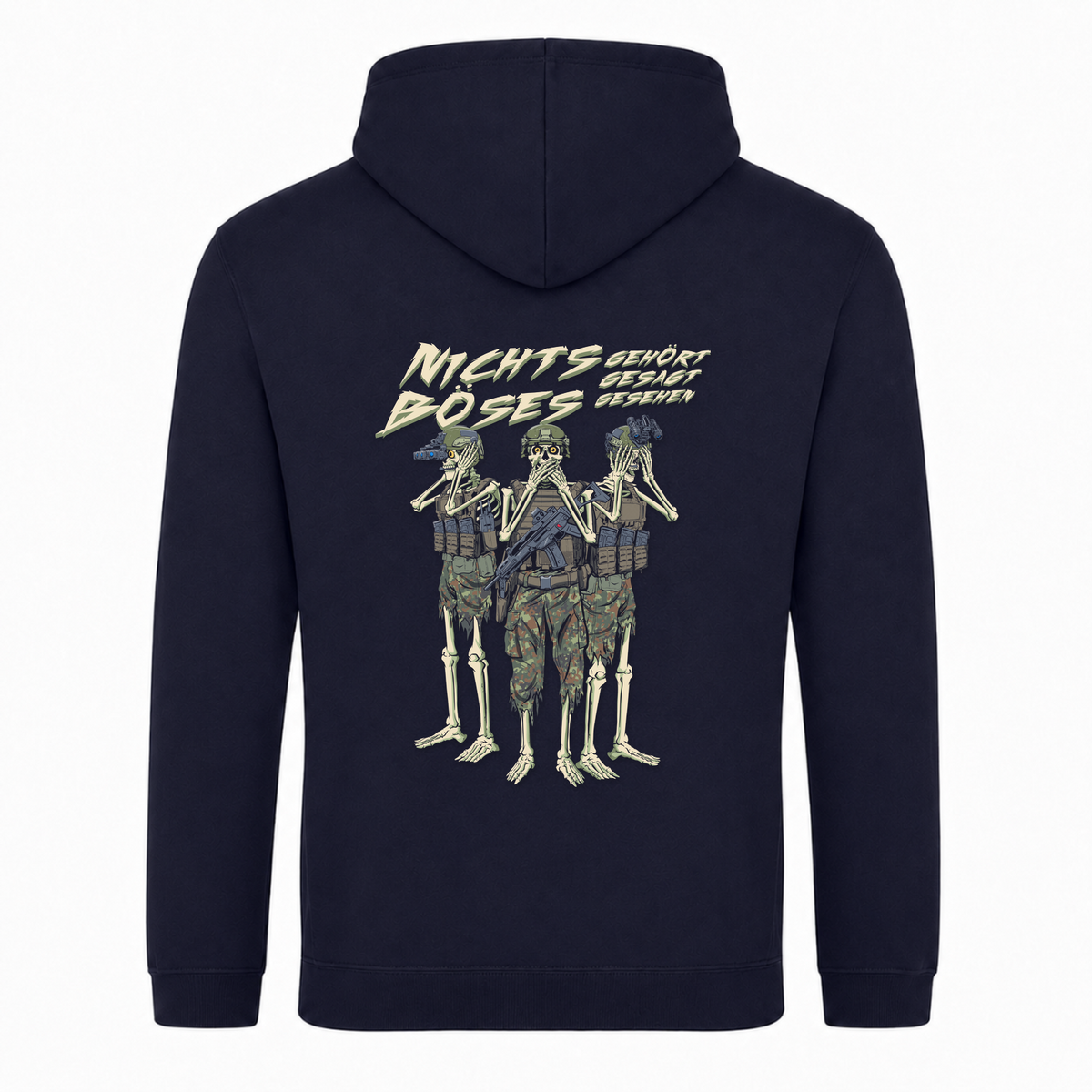 Taktisches Zivil Nichts Böses  College Hoodie - French Navy - Rueckseite