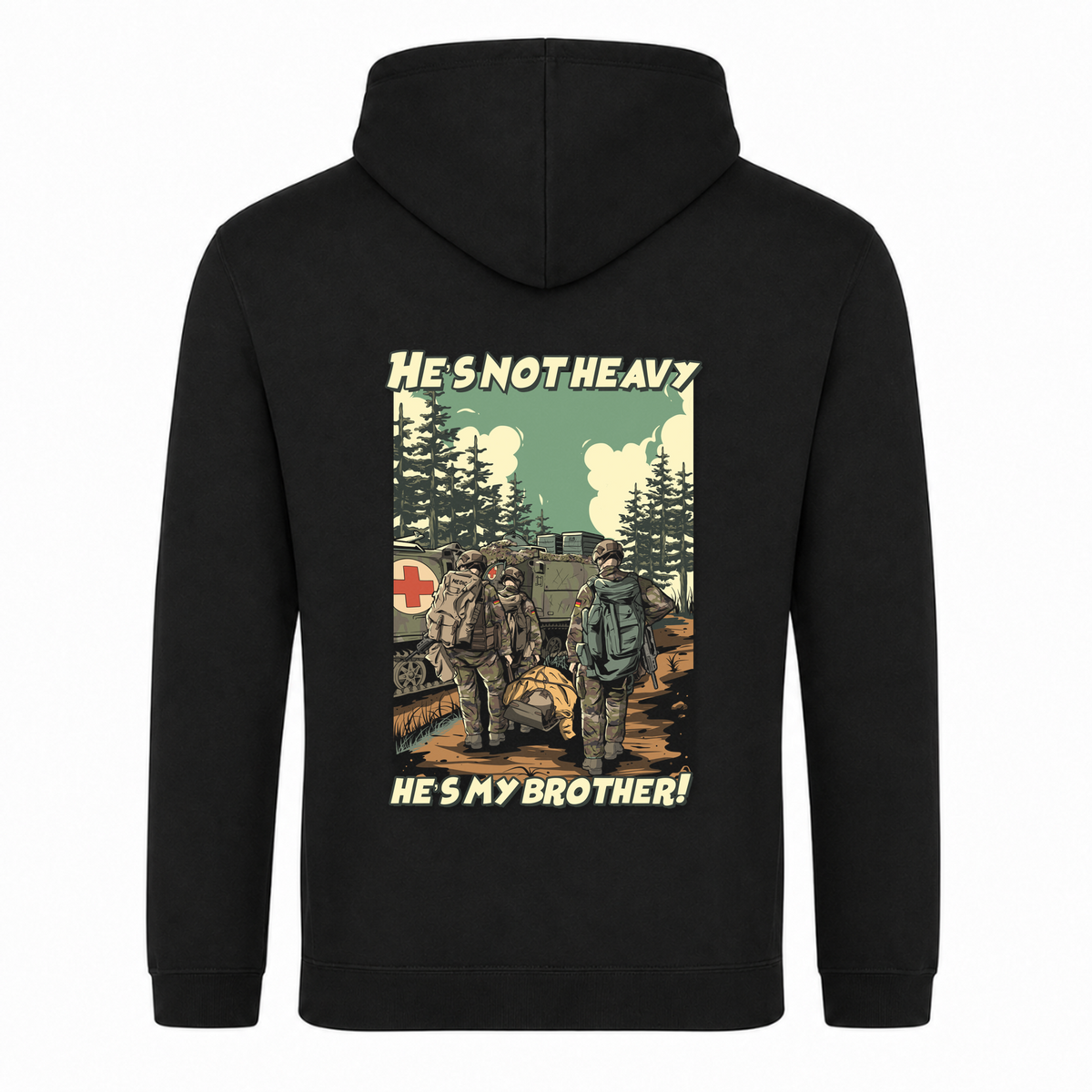 He's not heavy hes my brother College Hoodie - Schwarz - Rueckseite