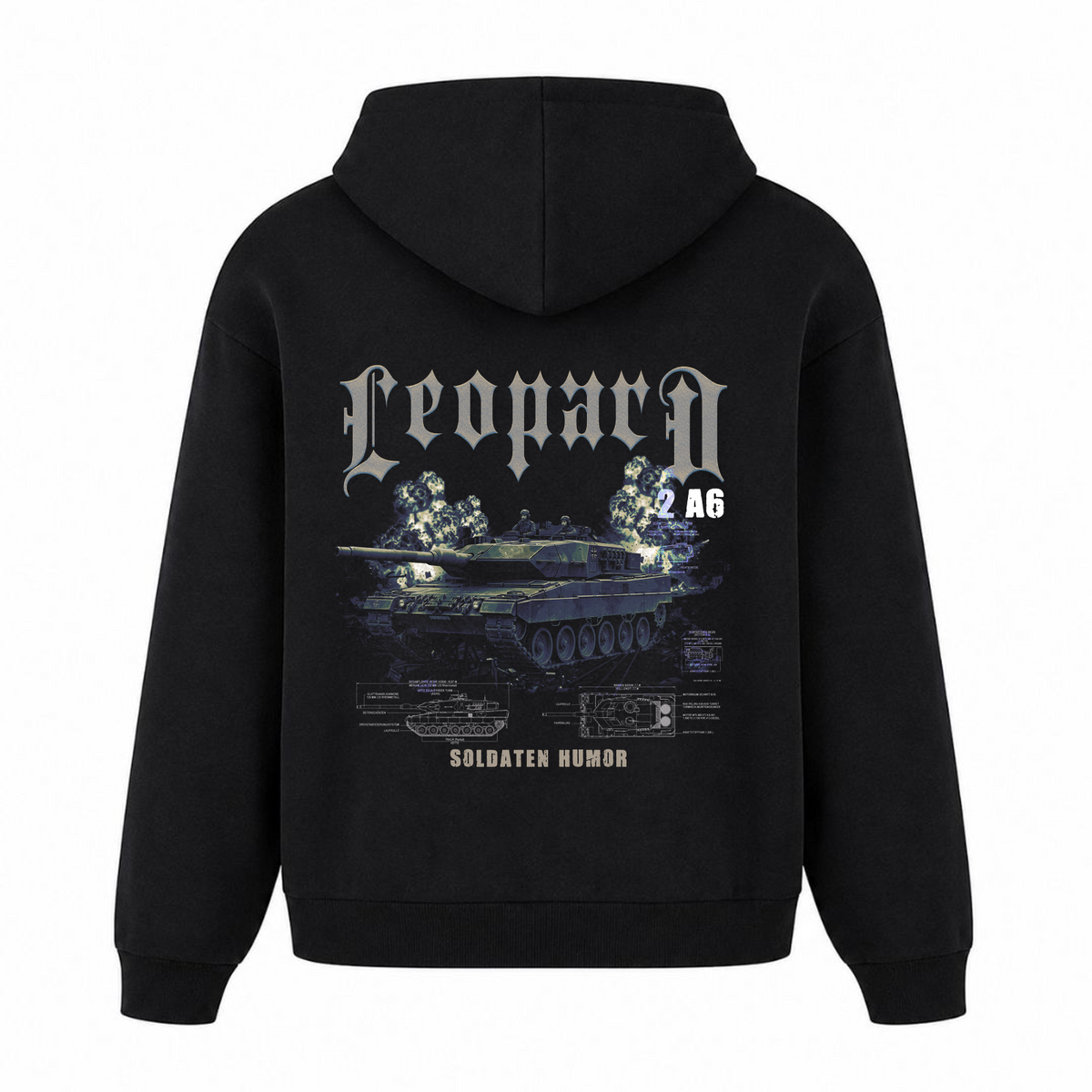 Oversized Hoodie Leopard  - Schwarz - Rueckseite