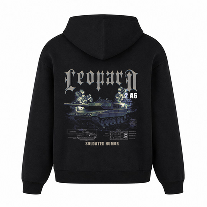 Oversized Hoodie Leopard  - Schwarz - Rueckseite