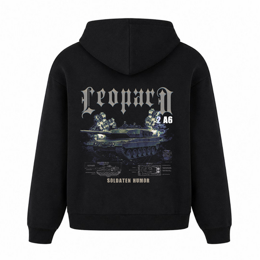 Oversized Hoodie Leopard  - Schwarz - Rueckseite
