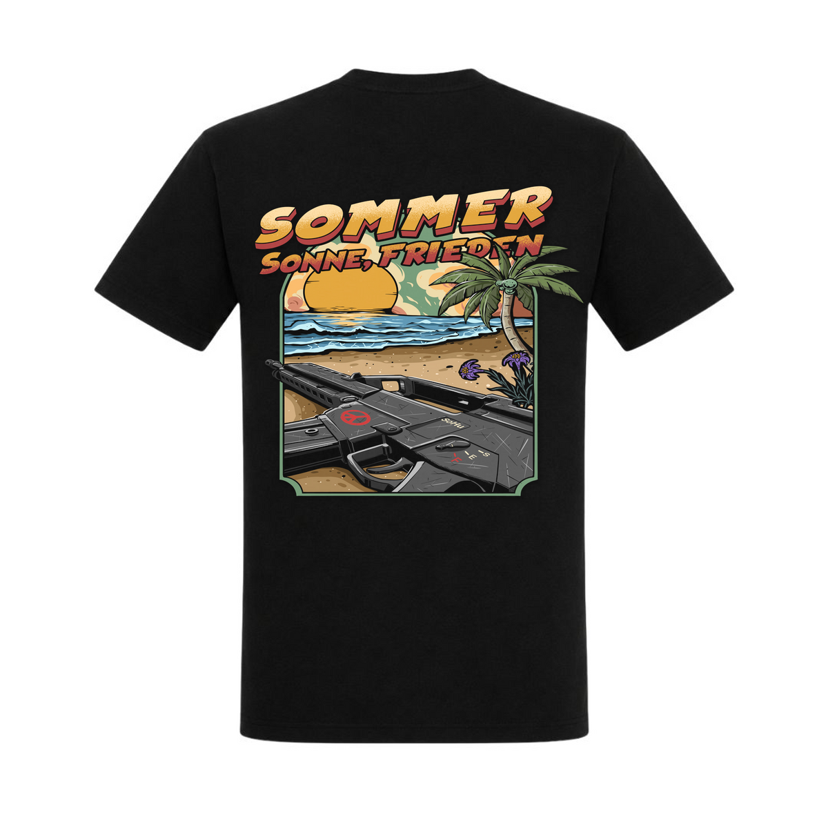 Taktisches Zivil Sommer Sonne Frieden  - schwarz - Rueckseite