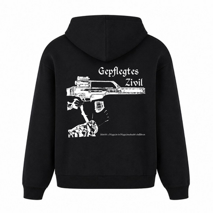 Gepflegtes Zivil Limited Edition Oversized Hoodie - Schwarz - Rueckseite
