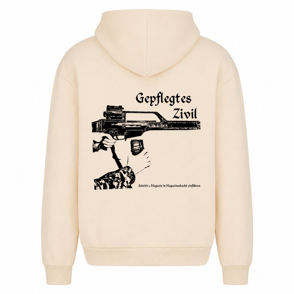 Gepflegtes Zivil Limited Edition Oversized Hoodie - White Sand - Rueckseite