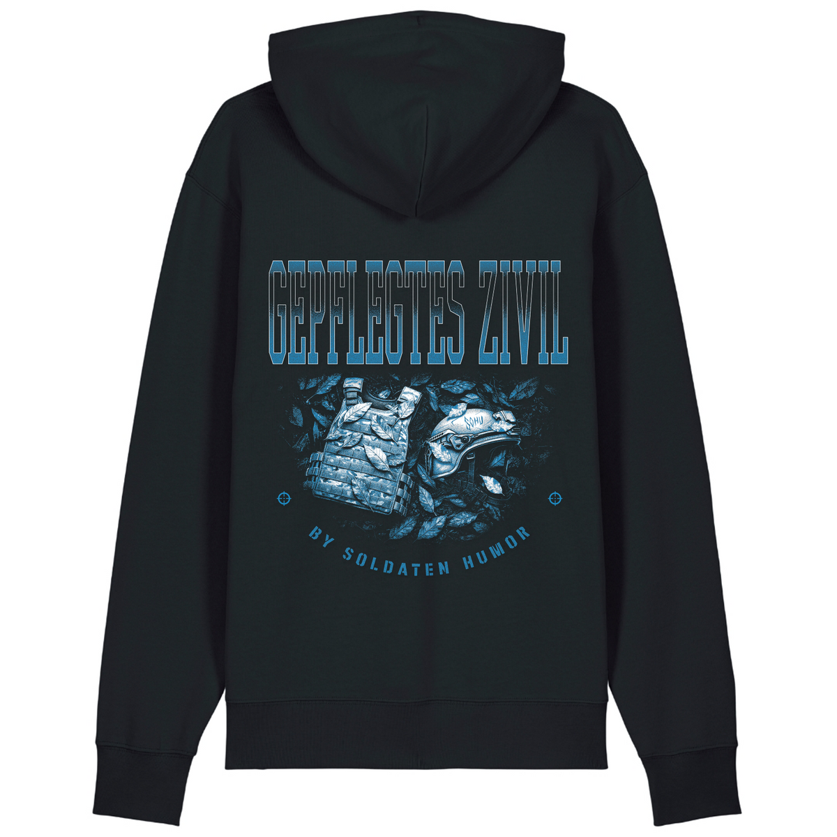 Gepflegtes ZIvil New Generation Cruiser 2.0 – Premium Unisex-Hoodie, Bio-Baumwolle - Black - Rueckseite