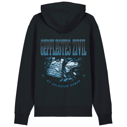 Gepflegtes ZIvil New Generation Cruiser 2.0 – Premium Unisex-Hoodie, Bio-Baumwolle - Black - Rueckseite