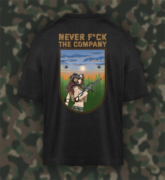 NEVER F*CK THE COMPANY (SAND)   - Oversized Shirt